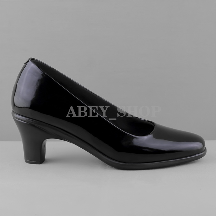 Sepatu Pantofel Wanita Hitam Kilap Pantofel Polwan Dinas Harian Kerja Kantor Hak 5 cm