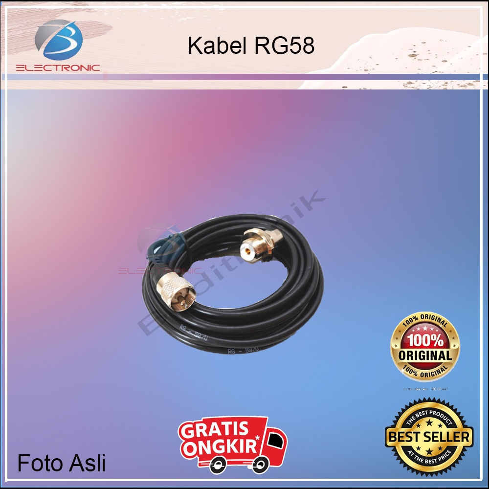 Kabel Antena Rig Mobil / Antena Ht Cable / Cabel Rg 58 Rg58 5 meter