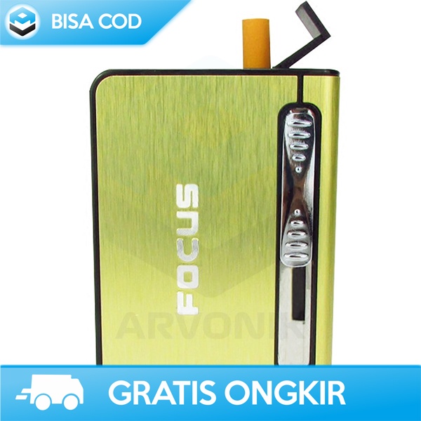 BOX KOTAK ROKOK MEWAH FOCUS JD-YH002 10 SLOT MEWAH WITH KOREK GAS ORI