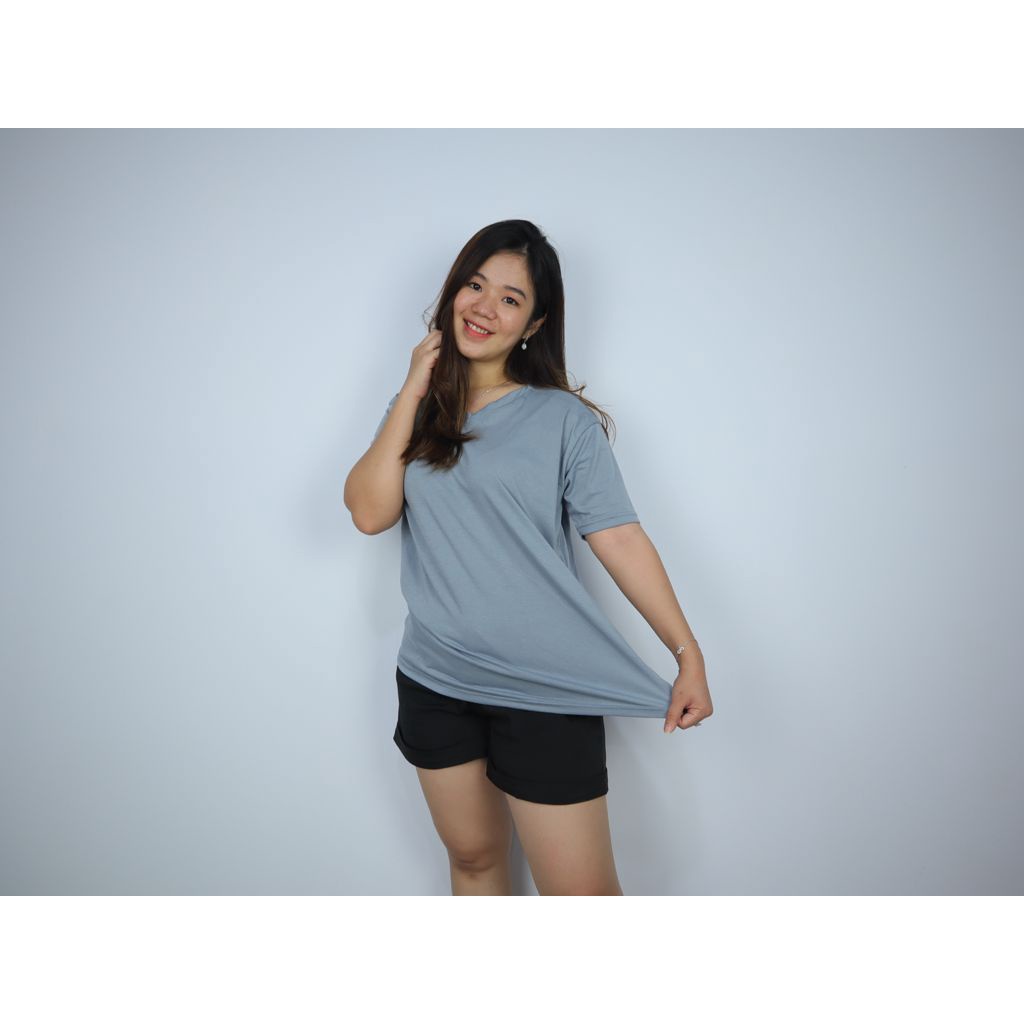 V-NECK JUMBO XXL PENDEK / KAOS POLOS BASIC VNECK / T-SHIRT/ ATASAN PAKAIAN WANITA MURAH