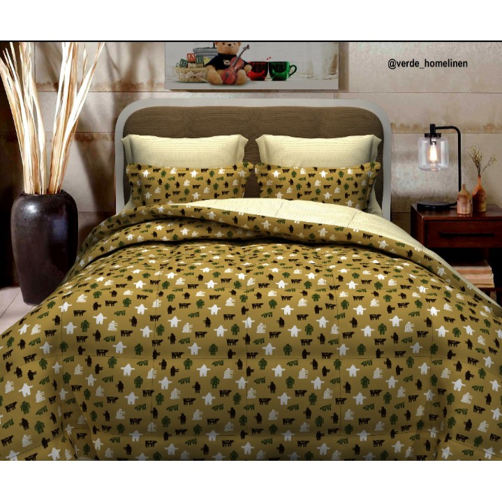 Lemonade Sprei Katun Satin Single Motif Anak Giant Bear Tinggi 40 cm