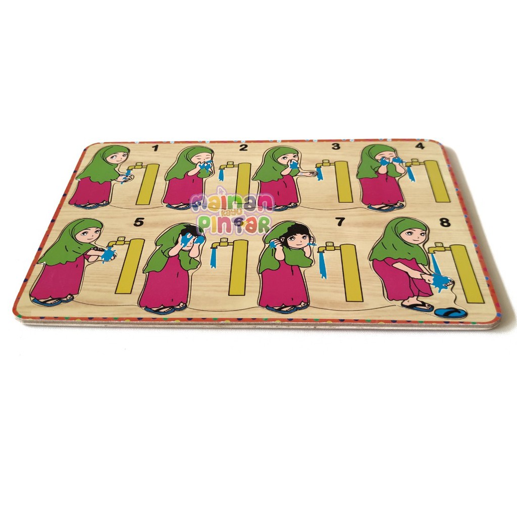 Mainan Kayu Pintar Puzzle Kayu Wudhu Putri SNI Murah Berkualitas Bisa COD