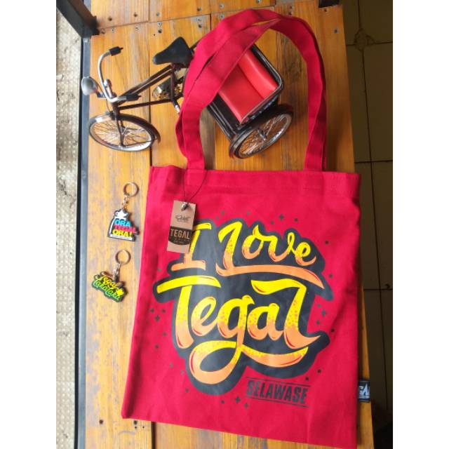 Tas Galgil | Tas kanvas | desain I Love Tegal