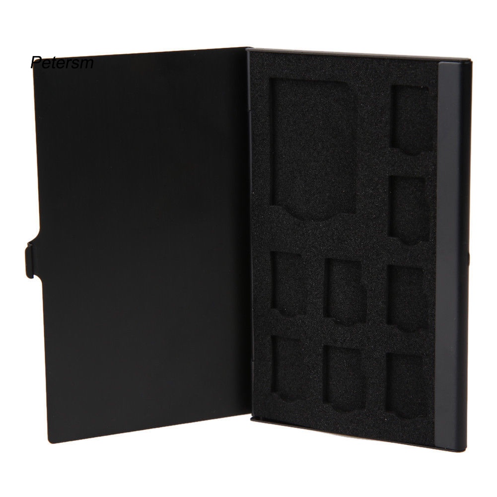 【PT】Aluminum Alloy Rectangle 1 SD 12 TF Memory Card Holder Case Protect Storage Box