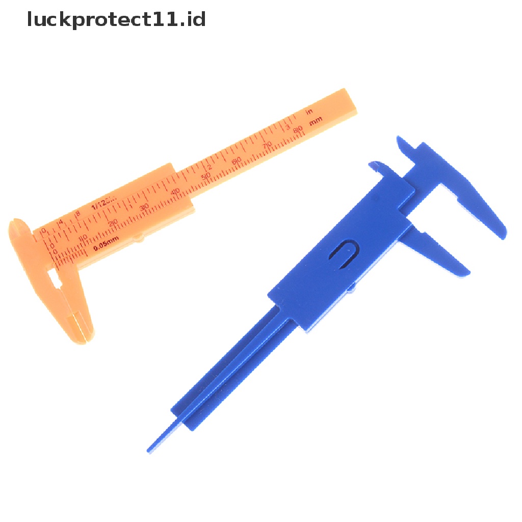 //HG&amp;ID// 1pc Mini sliding vernier caliper plastic measure ruler gauge double scale 80mm .