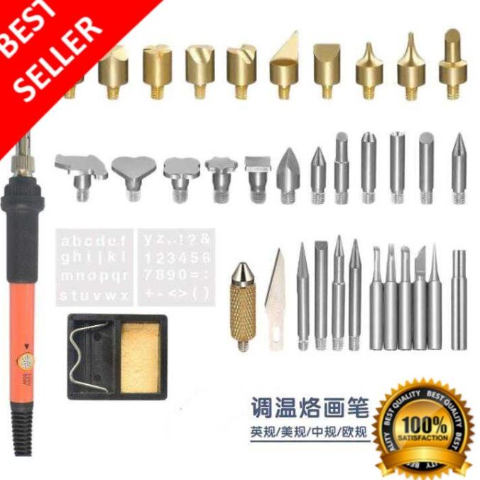 

Solder/Soldier/Soder Alat Lukis Wood Burning Pen Pyrography 37 Set