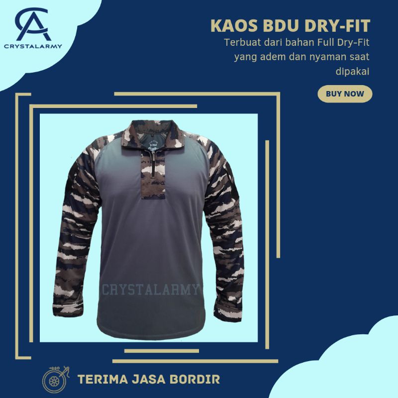 kaos BDU loreng lengan panjang / kaos pria panjang / bdu dryfit