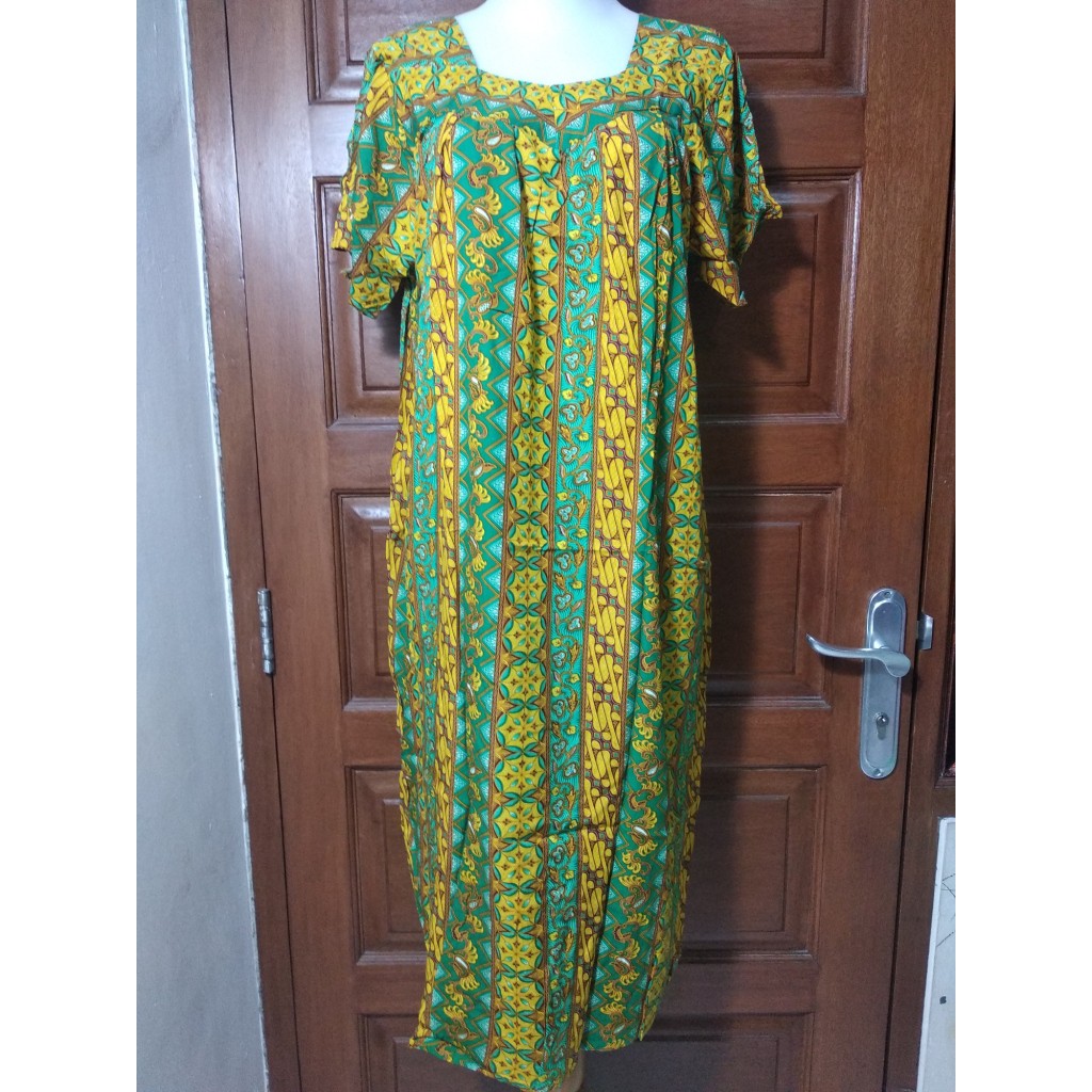 Daster Payung Cakra Motif Batik Warna Hijau LD: 110 PB: 105