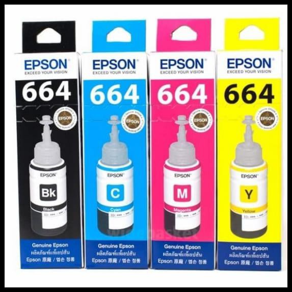 Shazfa.10 | Tinta Epson 664 Satu Set Bk.C.Y.M. Original L120 L220
