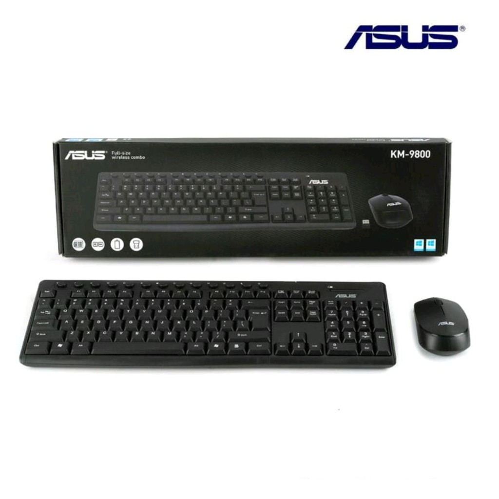 ASUS Wireless Keyboard Full size and Mouse combo. Model KM-9800