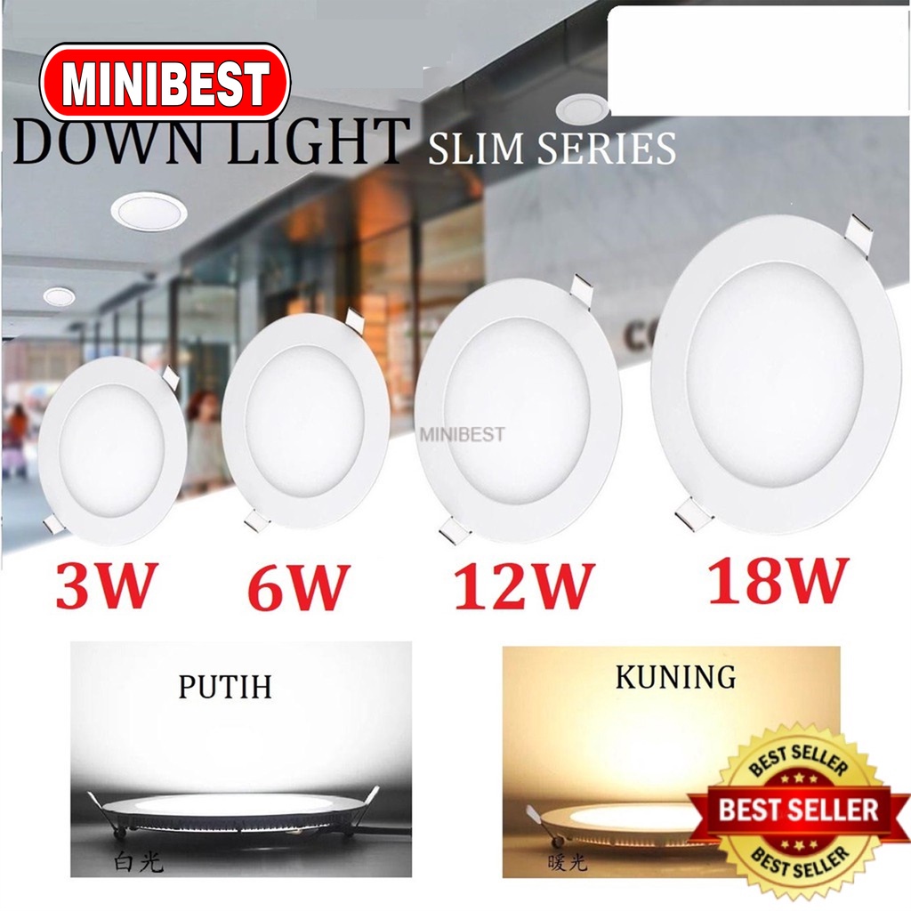 MB Lampu Led - Downlight LED Inbow 3W 6W 12W 18W Bulat - Downlight LED