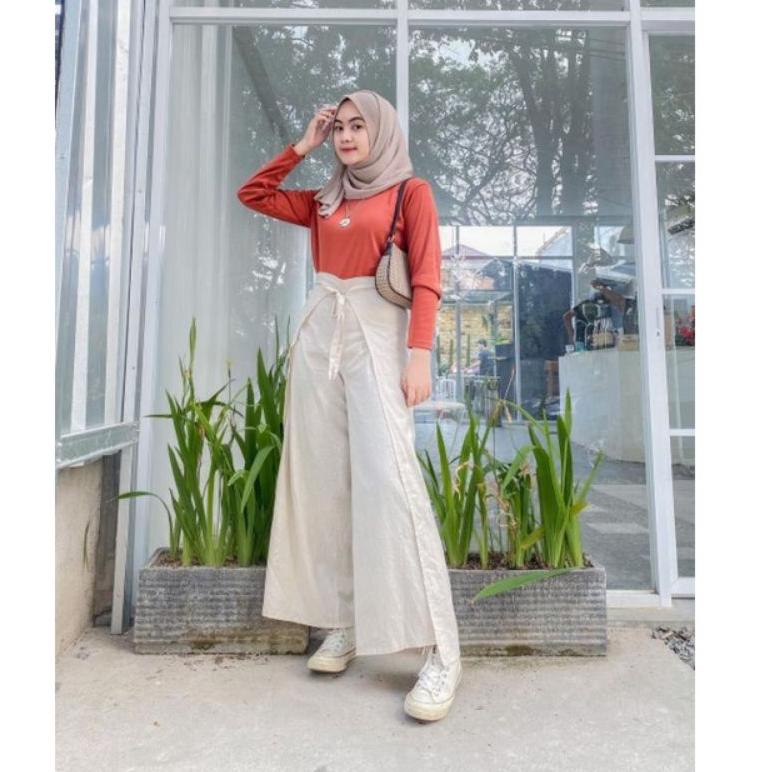 [IQD.25Au22ᴺ] Kaos Rib Wanita / Kaos Rajut Wanita Lengan Panjang/ Kaos Rib Lengan Panjang / Kaos Raj