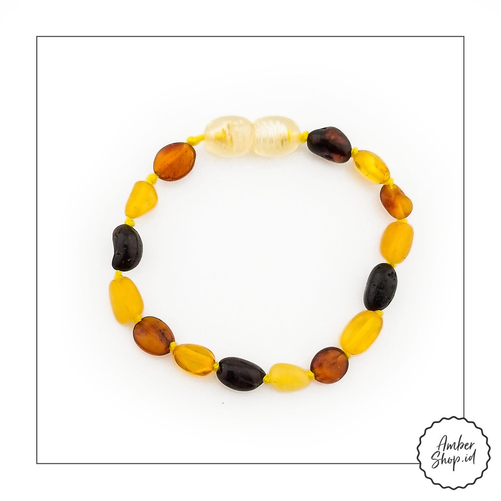 AS40 Kalung amber &amp; Gelang amber pereda nyeri tumbuh gigi bayi - Amber Shop