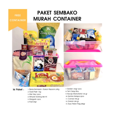 

PAKET SEMBAKO MURAH CONTAINER - PARCEL LEBARAN