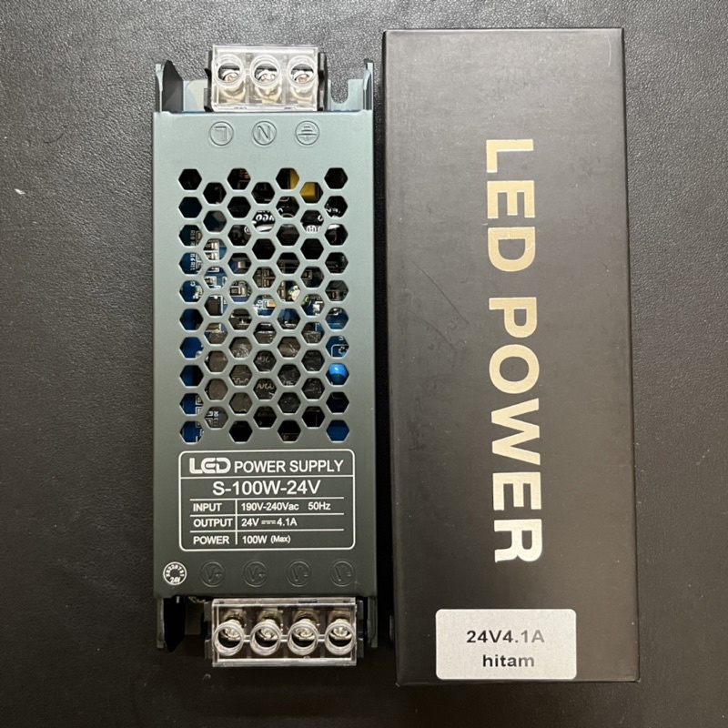 LED Power Supply Black Edition Slim Tipis 24v 100w 200w 300w 400w | Adaptor Trafo 24v Hitam kecil