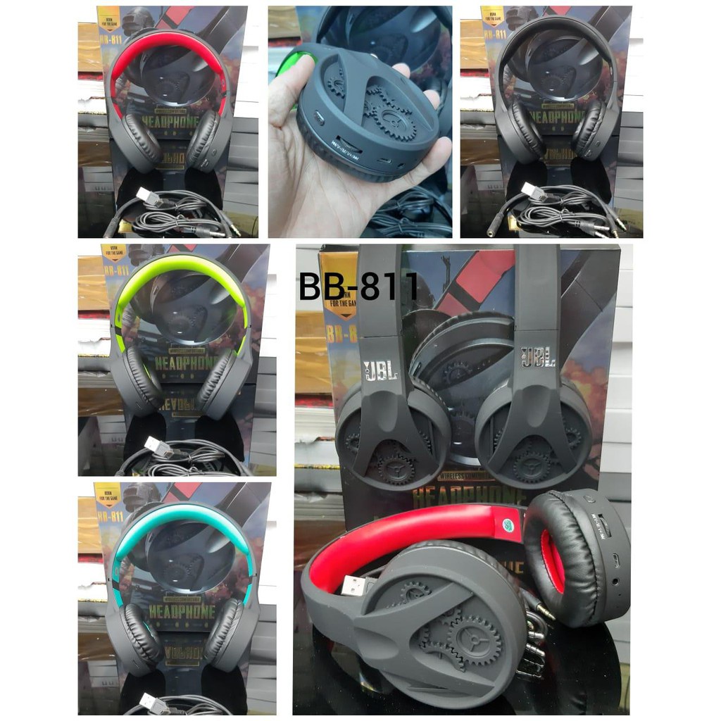 Gaming headset bluetooth wireless bb 811 handphone handsfree bando game handset stereo bass headphone