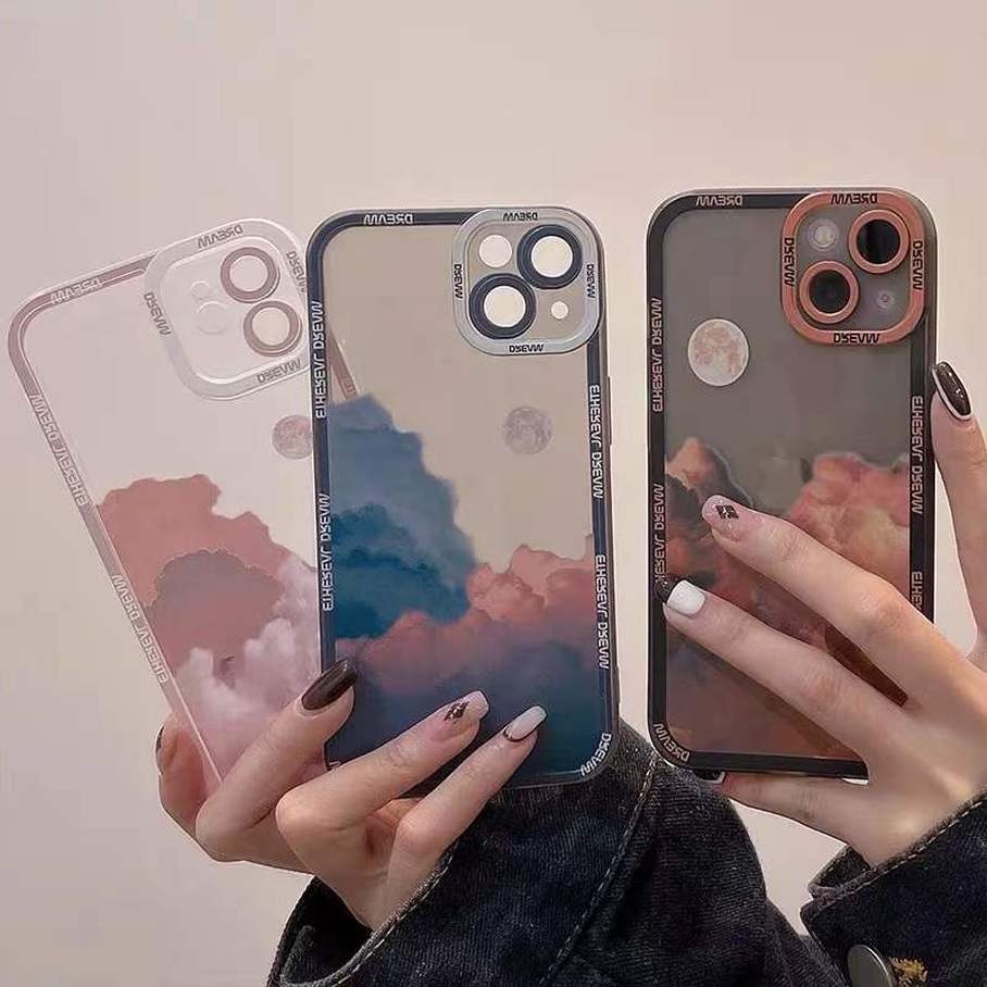 Compatible For iPhone 14 13 12 11 Pro Max X XR Xs Max 8 7 6 6s Plus SE 2020 Soft Case Pelindung Motif Cat Air Untuk