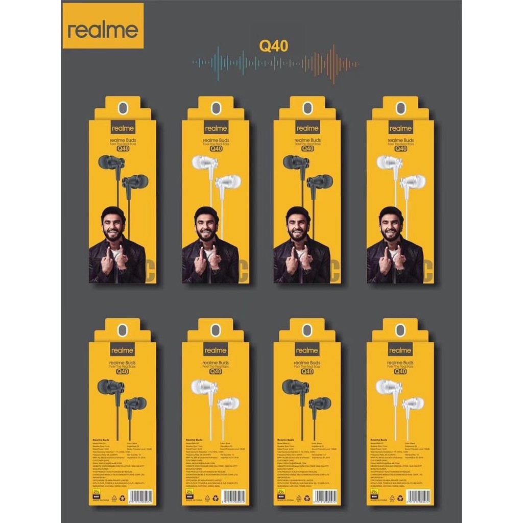 [RO ACC] HEADSET REALME HANDSFREE EARPHONE REALME SUPER BASS MODEL Q40