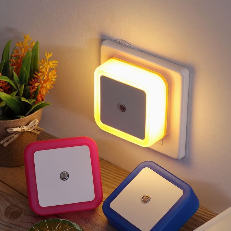 Lampu Tidur Night / Sleep Mini Lamp Dekorasi Hias KOTAK LED Otomatis Sensor Cahaya ECER GROSIR MURAH