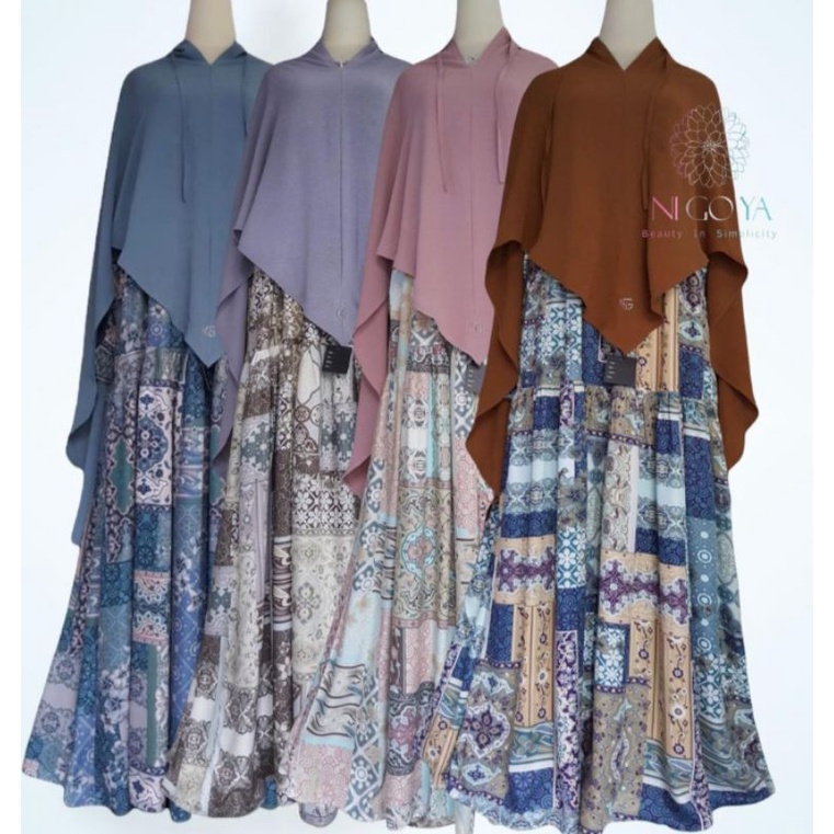 Nigoya Syari New Orlin Armany Set Silk - Gamis Syari Pesta Haji Umroh Swarovski