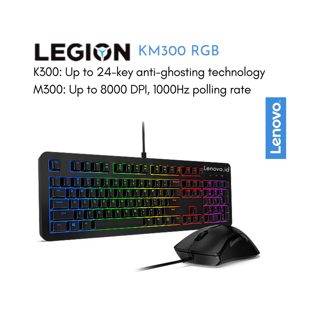 Lenovo Legion KM300 RGB Gaming Combo Wired Keyboard + Mouse GX30Z21568 (US English)-2