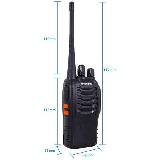 Walkie Talkie Single Band 16CH UHF - BF-888S (Baofeng / Taffware)