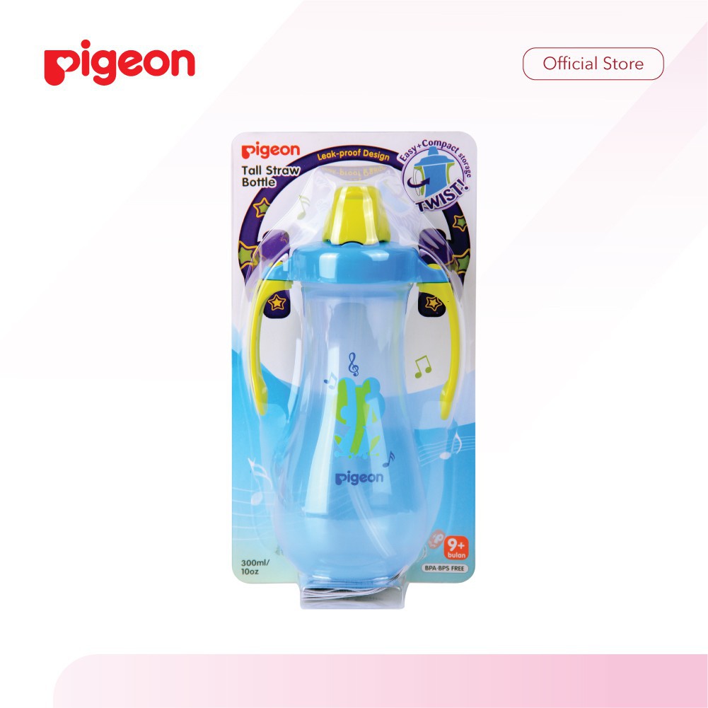 PIGEON Tall Straw Bottle 300ml | Botol Minum Bayi (Tersedia varian warna)