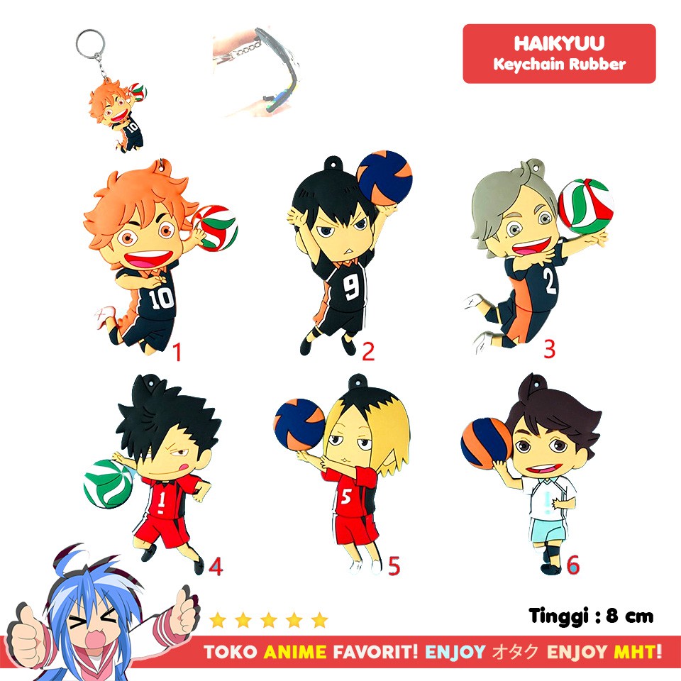 Gantungan Kunci Karet Anime Haikyuu Hinata Shoyo Kageyama Tobio Kenma Kozume Kuroo Oikawa Sugawara