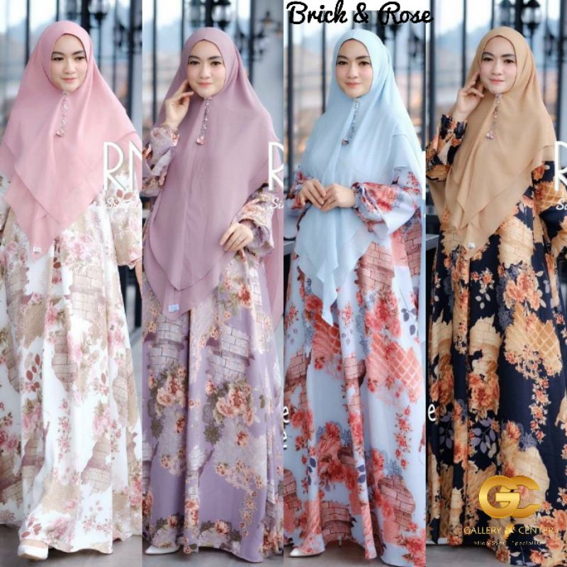 BRICK & ROSE DRESS Original By RND Syari. Gamis premium elegan mevvah high quality but low price