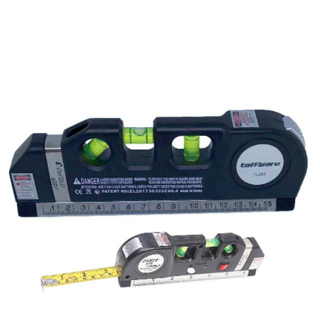 Taffware LEVELPRO3 Penggaris Laser Horizontal 250CM + Waterpass