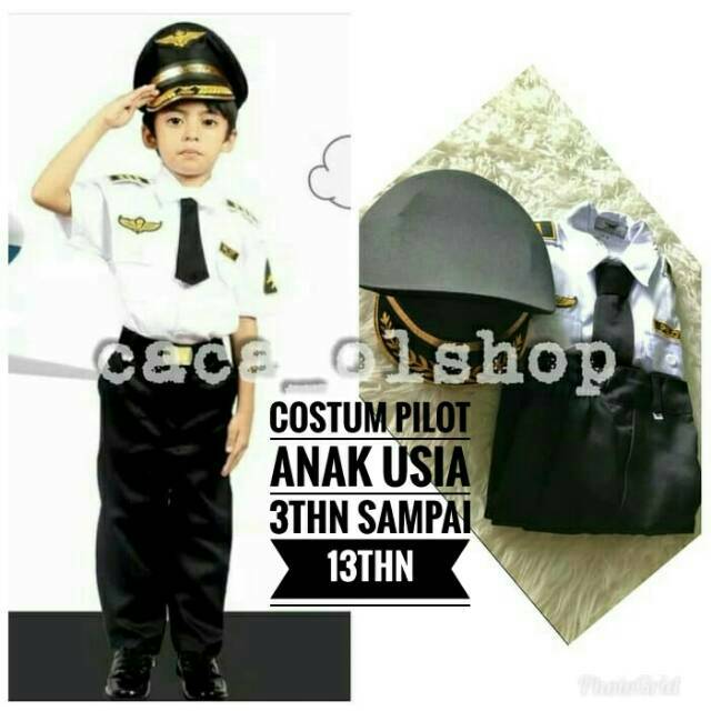 Baju Seragam Karnaval Kostum Profesi Anak Pilot Cilik Kecil