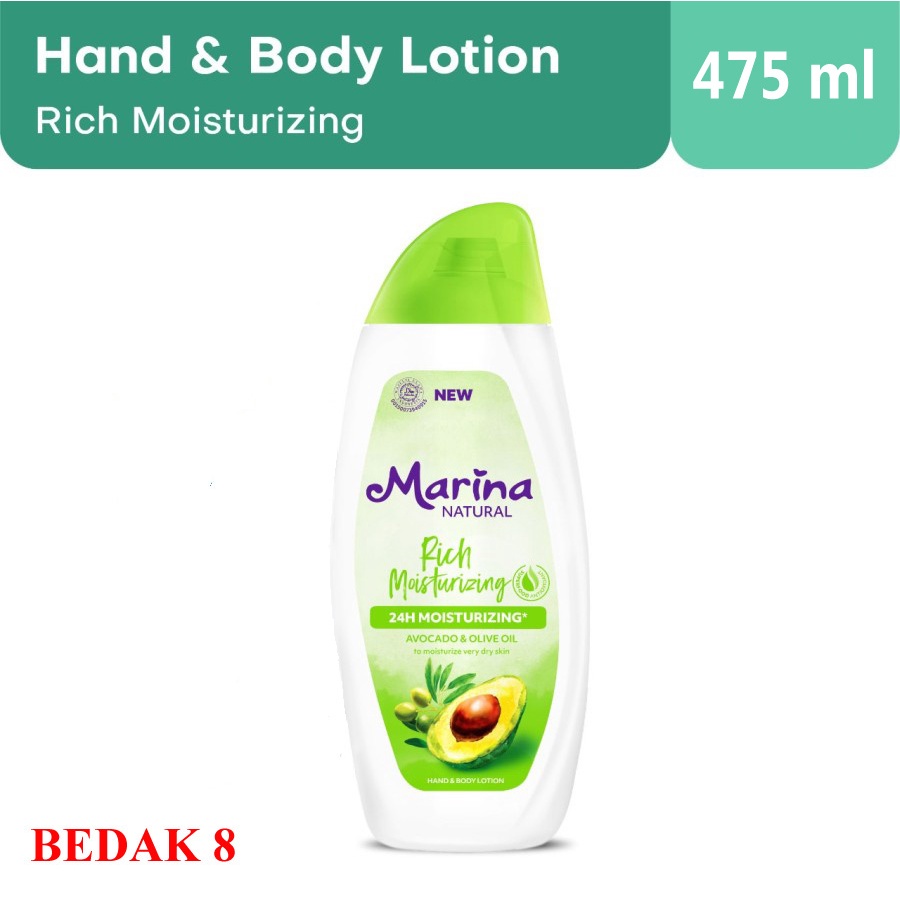 Marina Hand Body Lotion Natural 475  ml - Rich Moisturizing