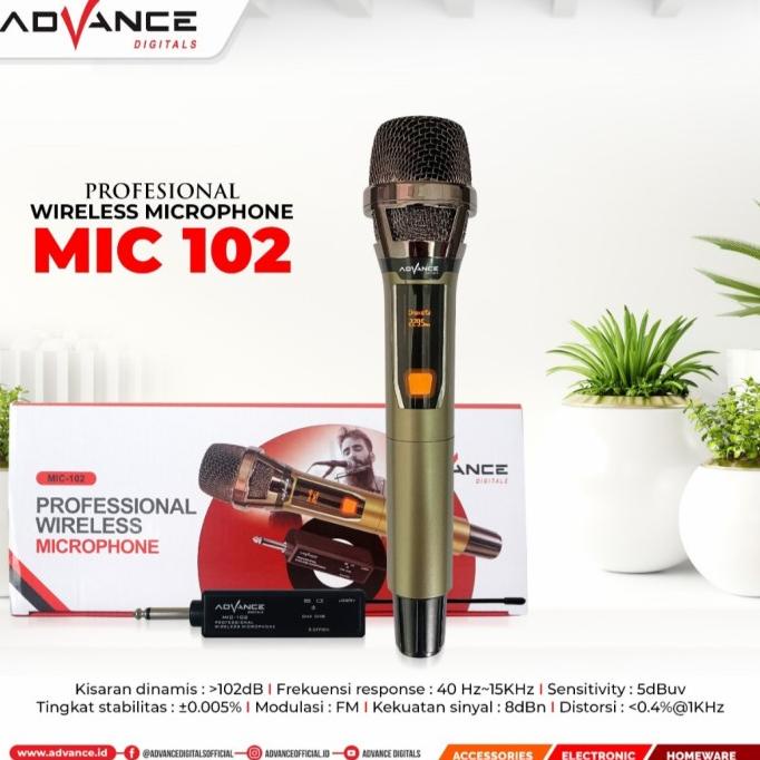 READY COD ORIGINAL Mik Advance Wireless MIC 102 Tanpa Kabel