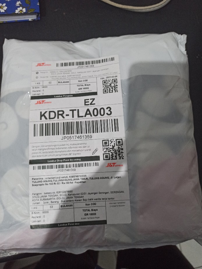 Blus Andara Atasan Baju Batik Wanita Kerja Kantor Modern..