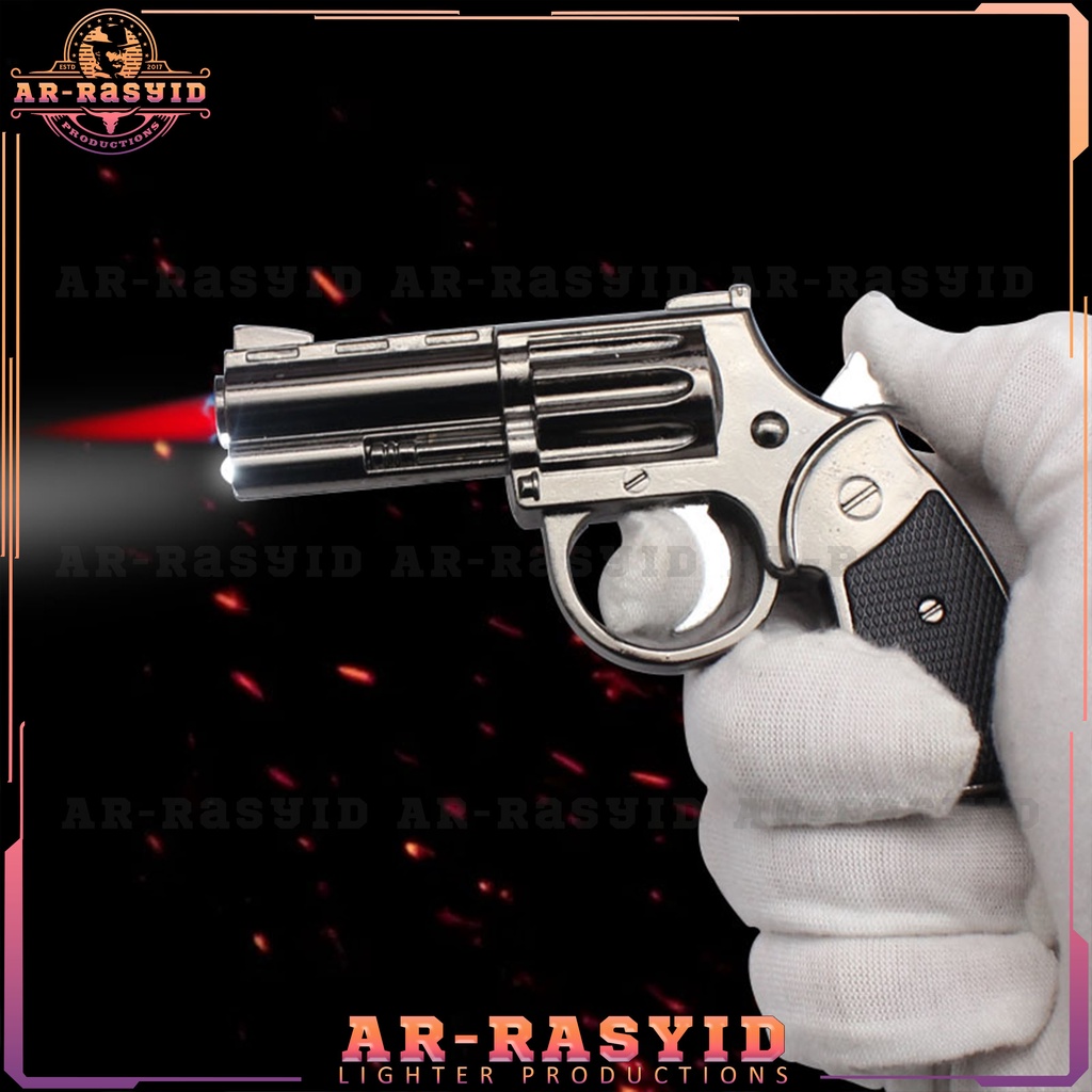 BISA COD Korek Api Bara Gas Pistol Revolver Senter