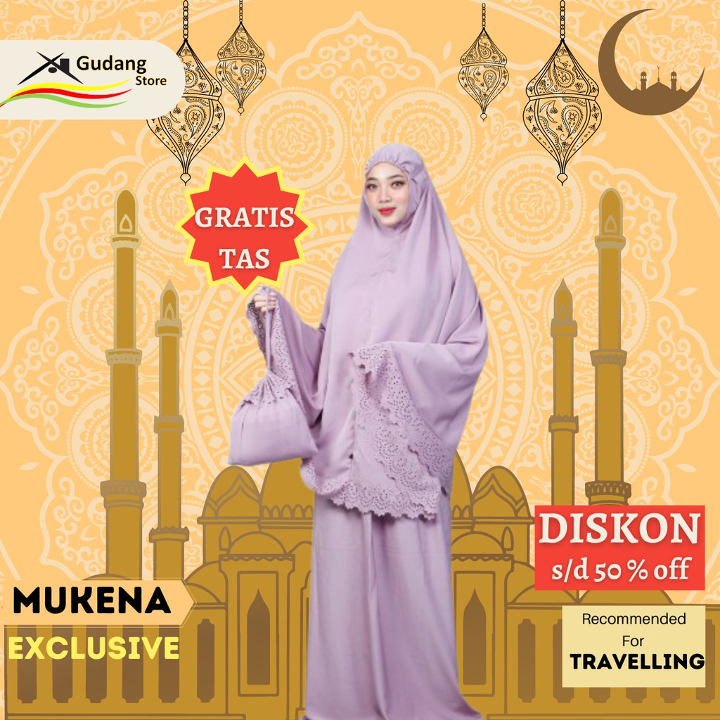 MUKENA TRAVELING MUKENAH TELEKUNG RUKUH DEWASA PREMIUM MURAH BAHAN HALUS LEMBUT BONUS TAS TRAVELING