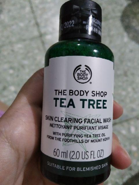 Tea tree mini size facial wash toner dan oil the body shop