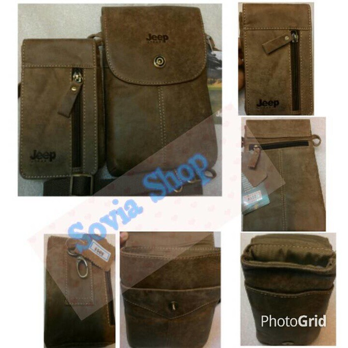 TAS KULIT SELEMPANG DAN TEMPAT HP JEEP ( KULIT,TAS PRIA)