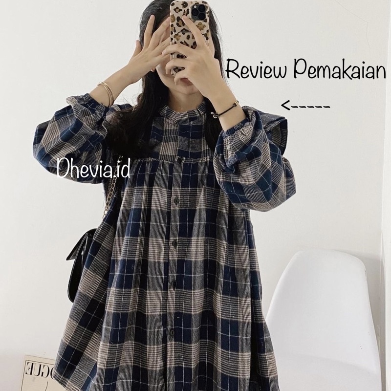 SAFIRA BLOUSE RUFFLE FLANEL PREMIUM By.DHEVIA ID