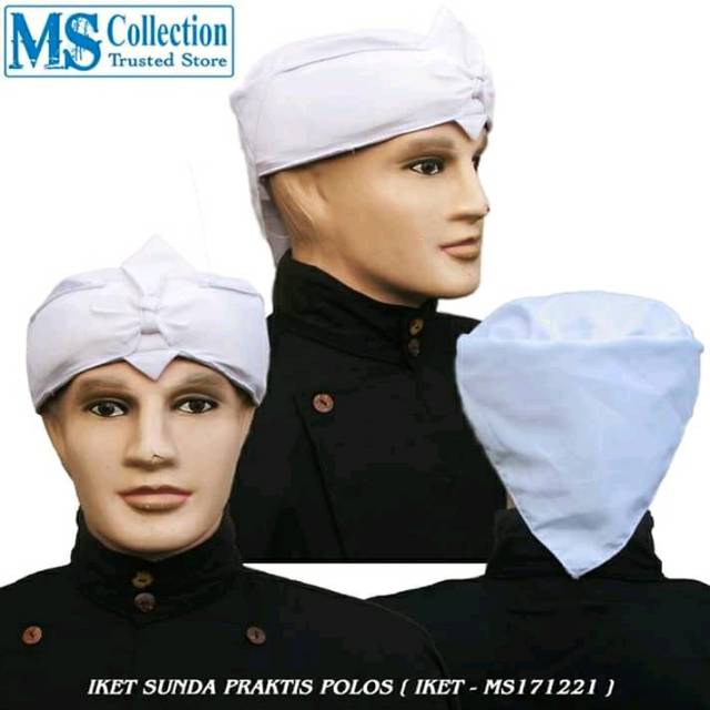 Iket sunda pratis putih polos