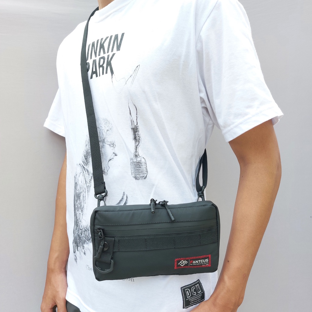 FANTEUS Clutch Bag Pria Wanita Handbag Multyfungsi Tas Selempang Hp Gantung Leher