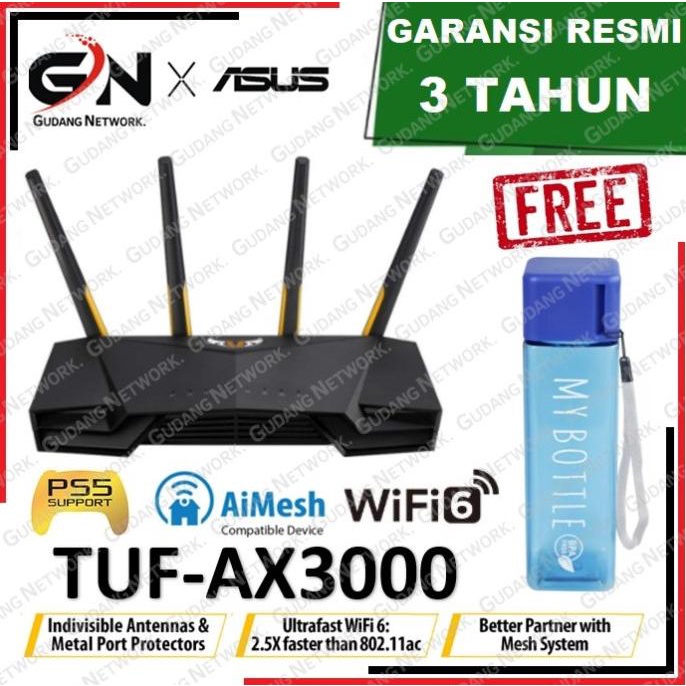 Asus Tuf-Ax3000 Ax3000 Dual Band Wifi 6 Gaming Router With Aimesh