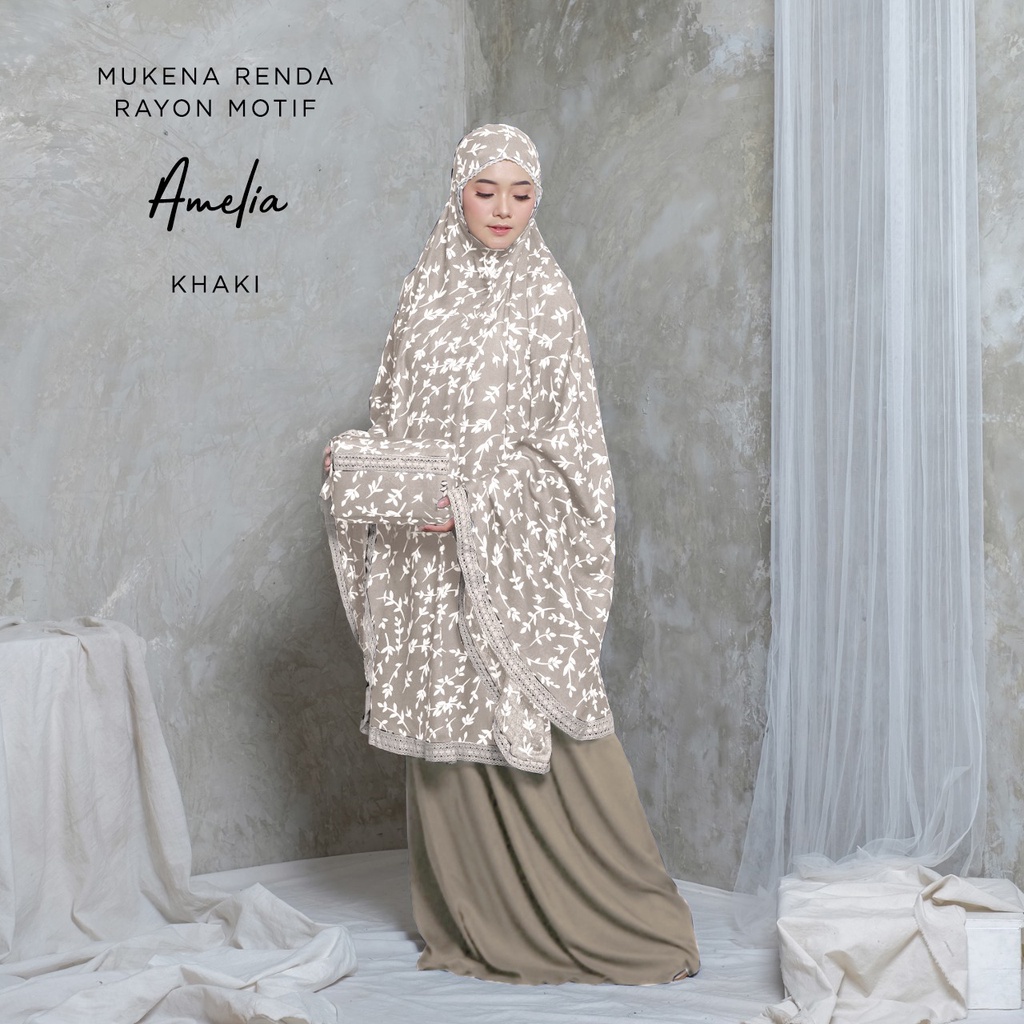 PUSAT MUKENA TASIK - MUKENA DEWASA RENDA RAYON MOTIF AMELIA