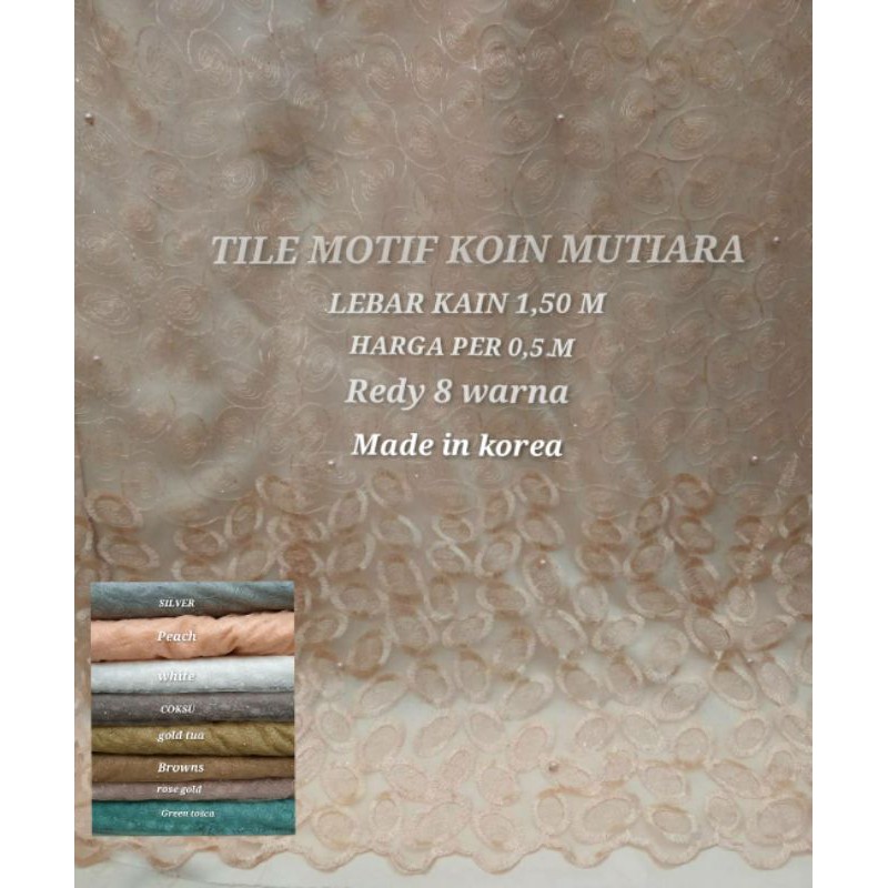 kain tile akar mutiara/tulle 3d/brokat/tulle bordir/tile dot/tile polos/