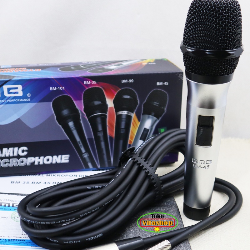 MIC KABEL BMB BM 45 MICROPHONE ORIGINAL MIKROPON VOCAL ASLI ORIGINAL