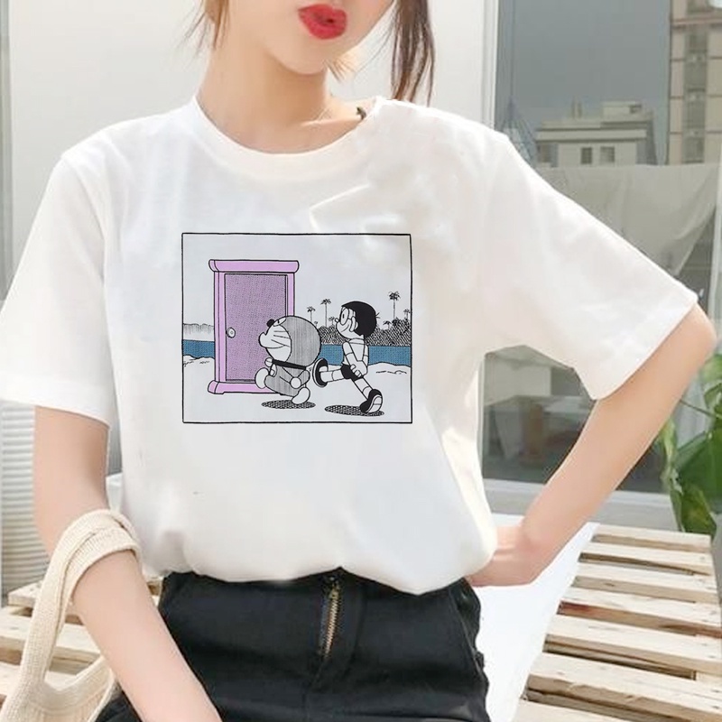 Kaos Uniqlo x Doraemon Wanita Original Jumbo Lengan Panjang Dewasa Import Branded Premium
