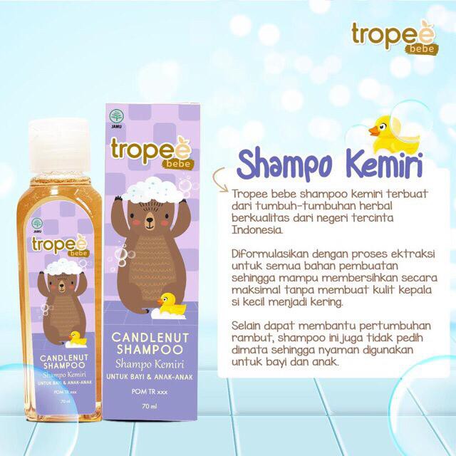 Tropee Bebe Candlenut Oil / Candlenut Shampoo / Olive Message Oil isi