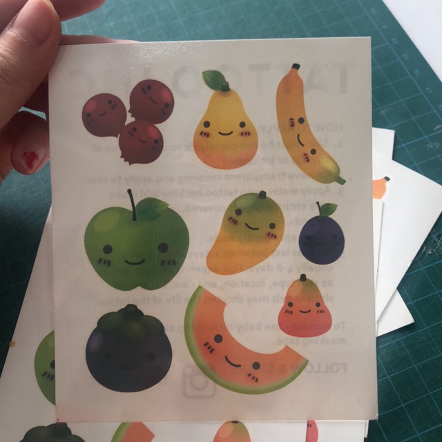 

POTATOO I love fruits temporary tattoo sticker