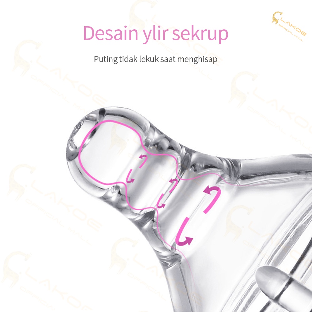 LAKOE Dot bayi silikon nipple pigeon slim neck anti kolik-4