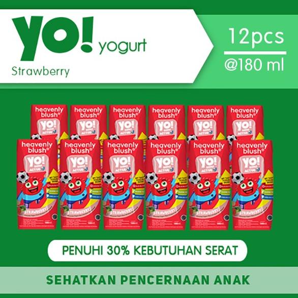 

(BISA COD) Yogurt Heavenly Blush YO Strawberry Broccoli 12 x 180 ml PROMO SPECIAL Kode 78